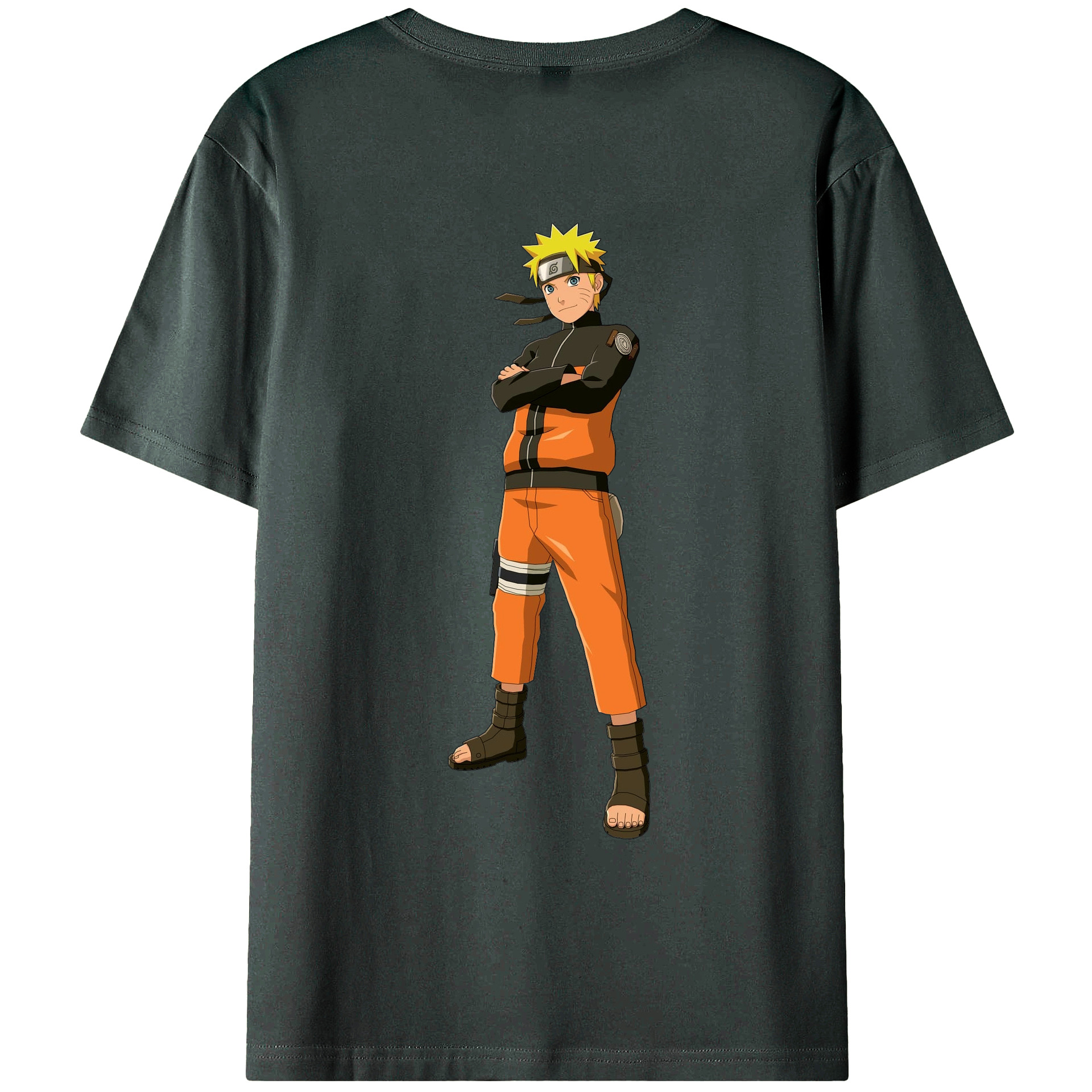 （画像用） NARUTO -ナルト- うずまき ナルト Uzumaki Naruto 綿100％ メンズ半袖Tシャツ（バックプリント） 通気性
